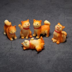 可愛秋田犬土狗仿真動物模型玩具迷你超小微縮