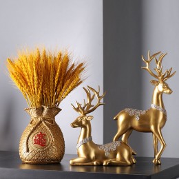 創意大麥鹿擺件招財鹿客廳酒柜裝飾品辦公室工藝品擺設 創意大麥鹿擺件招財鹿客廳酒柜裝飾品辦公室工藝品擺設