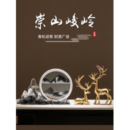 假山流沙畫創意擺件家居電視柜酒柜裝飾品領導辦公室高檔輕奢擺設 假山流沙畫創意擺件家居電視柜酒柜裝飾品領導辦公室高檔輕奢擺設