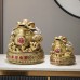 招財金蟾擺件家居客廳酒柜辦公室裝飾店鋪開業禮品三足蟾蜍存錢罐