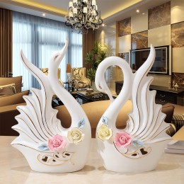 現代簡約陶瓷天鵝擺件實用一對家居客廳酒柜電視柜裝飾品臥室擺設 現代簡約陶瓷天鵝擺件實用一對家居客廳酒柜電視柜裝飾品臥室擺設
