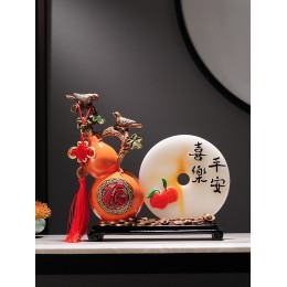 中式吉祥葫蘆平安喜樂創意辦公擺件新中式裝修客廳茶幾隔斷裝飾品